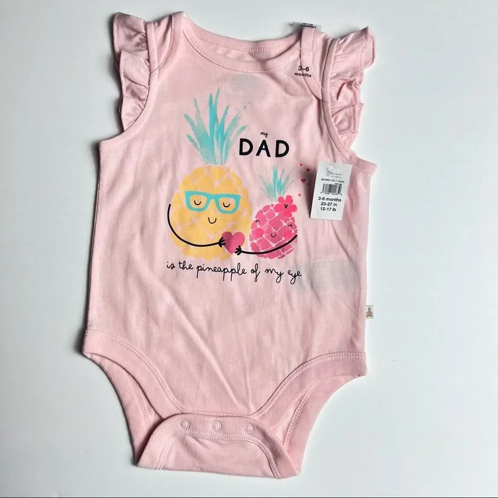 Gap Baby Flutter Sleeve  DAD Graphic Style Snap Closure Onesie Sz 3-6M NWT